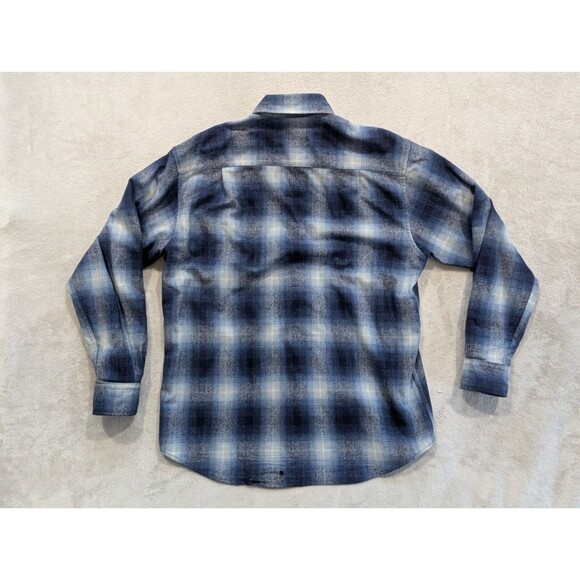 Pendleton Long Sleeve Button Front Shirt Blue Plaid Size Large Lot of 2 DAMAGED - Picture 3 of 16